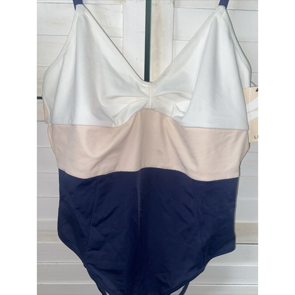 New With Tags Lively One Piece Bathing Suit Swimsuit Color block Sz Medium - Picture 2 of 8